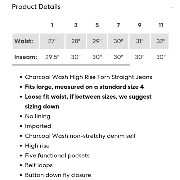 Kancan high rise Charcoal black Wash High Rise Torn Straight Jeans 90s 7 27 NWOT - Picture 8 of 16